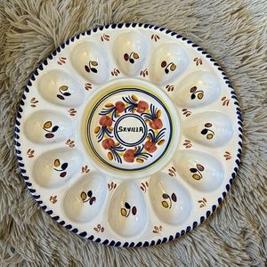 DERUTA SIGNED HANDMADE MADE IN ITALY EGG PLATE NWOT